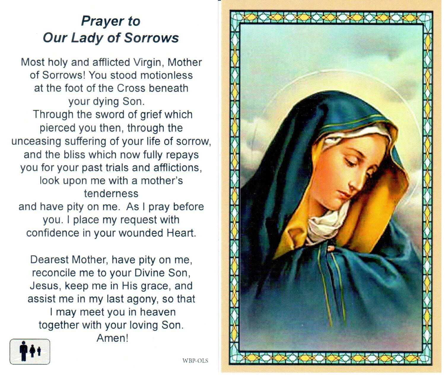 Prayer To Our Lady Of Sorrow