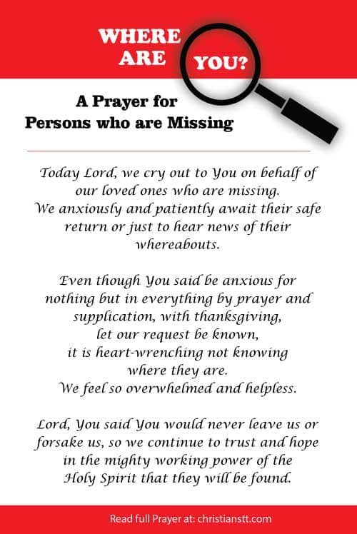 Prayer For Missing Person