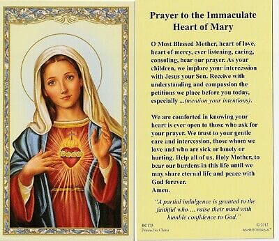 Prayer To Sacred Heart Of Mary